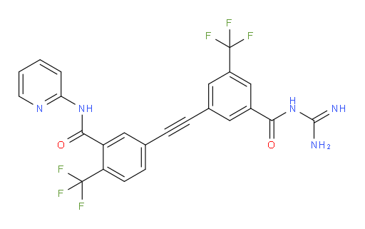 5-[2-[3-[[(Aminoiminomethyl)amino]carbonyl]-5-(trifluoromethyl)phenyl]ethynyl]-N-2-pyridinyl-2-(trifluoromethyl)benzamide (ACI)