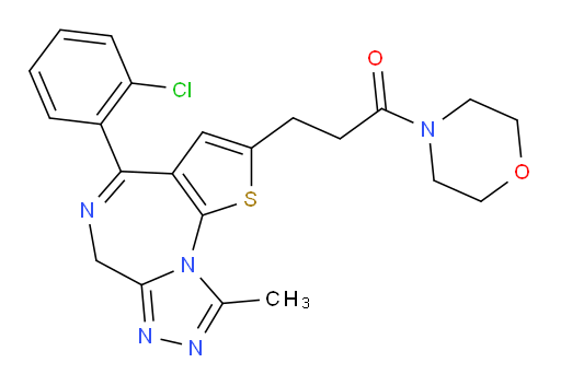 3-[4-(2-Chlorophenyl)-9-methyl-6H-thieno[3,2-f][1,2,4]triazolo[4,3-a][1,4]diazepin-2-yl]-1-(4-morpholinyl)-1-propanone (ACI)