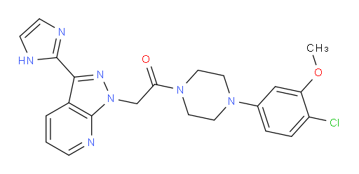 1-[4-(4-Chloro-3-methoxyphenyl)-1-piperazinyl]-2-[3-(1H-imidazol-2-yl)-1H-pyrazolo[3,4-b]pyridin-1-yl]ethanone (ACI)