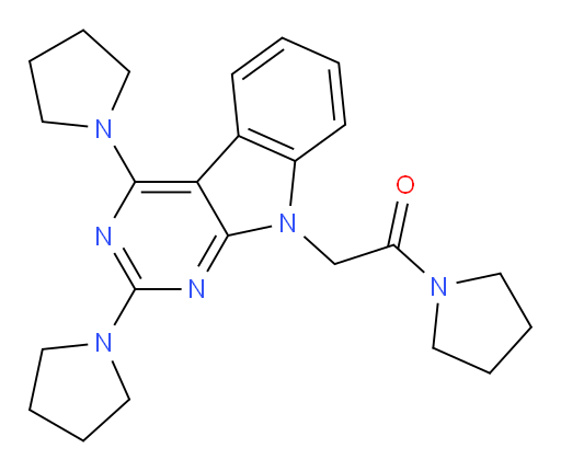 2-(2,4-Di-1-pyrrolidinyl-9H-pyrimido[4,5-b]indol-9-yl)-1-(1-pyrrolidinyl)ethanone (ACI)
