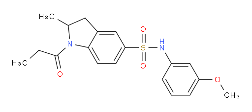 2,3-Dihydro-N-(3-methoxyphenyl)-2-methyl-1-(1-oxopropyl)-1H-indole-5-sulfonamide (ACI)