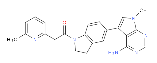 1-[5-(4-Amino-7-methyl-7H-pyrrolo[2,3-d]pyrimidin-5-yl)-2,3-dihydro-1H-indol-1-yl]-2-(6-methyl-2-pyridinyl)ethanone (ACI)