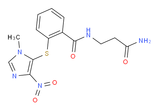 N-(3-Amino-3-oxopropyl)-2-[(1-methyl-4-nitro-1H-imidazol-5-yl)thio]benzamide (ACI)