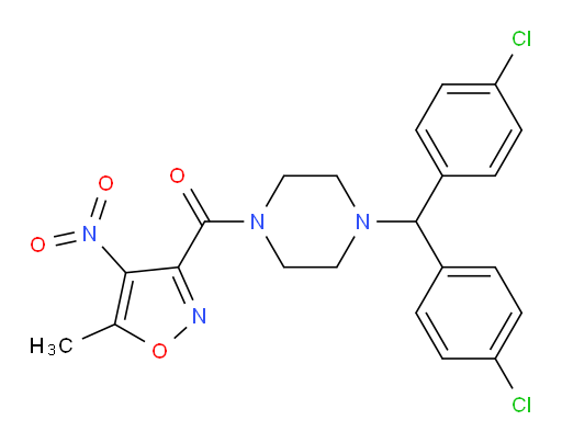 [4-[Bis(4-chlorophenyl)methyl]-1-piperazinyl](5-methyl-4-nitro-3-isoxazolyl)methanone (ACI)