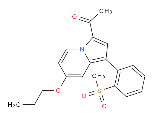 1-[1-[2-(Methylsulfonyl)phenyl]-7-propoxy-3-indolizinyl]ethanone (ACI)