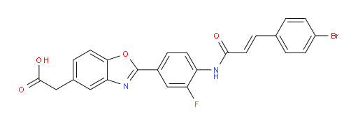 2-[4-[[3-(4-Bromophenyl)-1-oxo-2-propen-1-yl]amino]-3-fluorophenyl]-5-benzoxazoleacetic acid (ACI)