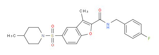 N-[(4-Fluorophenyl)methyl]-3-methyl-5-[(4-methyl-1-piperidinyl)sulfonyl]-2-benzofurancarboxamide (ACI)
