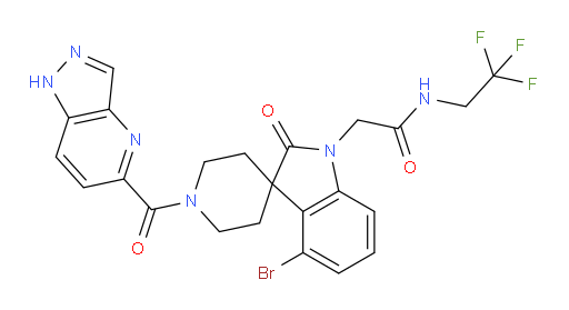 4-Bromo-2-oxo-1′-(1H-pyrazolo[4,3-b]pyridin-5-ylcarbonyl)-N-(2,2,2-trifluoroethyl)spiro[3H-indole-3,4′-piperidine]-1(2H)-acetamide (ACI)