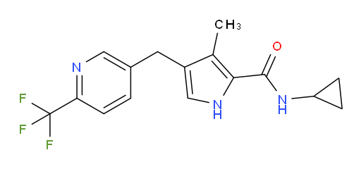 N-Cyclopropyl-3-methyl-4-[[6-(trifluoromethyl)-3-pyridinyl]methyl]-1H-pyrrole-2-carboxamide (ACI)
