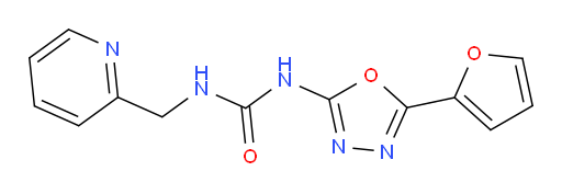 N-[5-(2-Furanyl)-1,3,4-oxadiazol-2-yl]-N′-(2-pyridinylmethyl)urea (ACI)