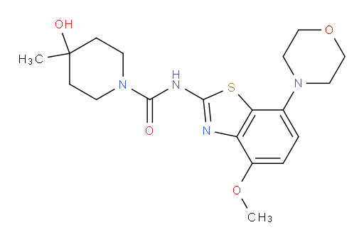 4-Hydroxy-N-[4-methoxy-7-(4-morpholinyl)-2-benzothiazolyl]-4-methyl-1-piperidinecarboxamide (ACI)
