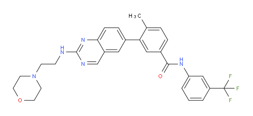 4-Methyl-3-[2-[[2-(4-morpholinyl)ethyl]amino]-6-quinazolinyl]-N-[3-(trifluoromethyl)phenyl]benzamide (ACI)