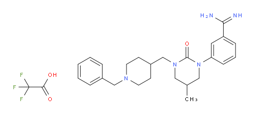 Benzenecarboximidamide, 3-[tetrahydro-5-methyl-2-oxo-3-[[1-(phenylmethyl)-4-piperidinyl]methyl]-1(2H)-pyrimidinyl]-, 2,2,2-trifluoroacetate (1:1) (ZCI)