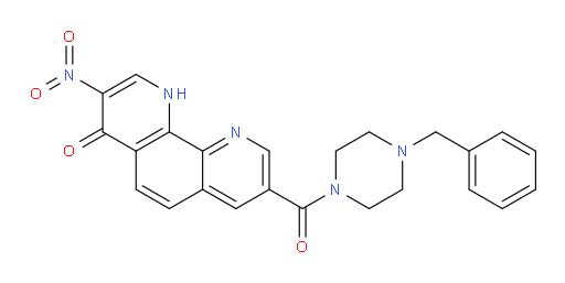 3-Nitro-8-[[4-(phenylmethyl)-1-piperazinyl]carbonyl]-1,10-phenanthrolin-4(1H)-one (ACI)