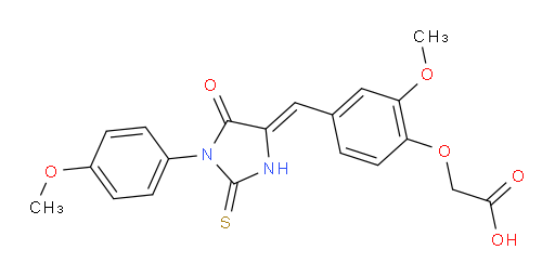 2-[2-Methoxy-4-[(Z)-[1-(4-methoxyphenyl)-5-oxo-2-thioxo-4-imidazolidinylidene]methyl]phenoxy]acetic acid (ACI)