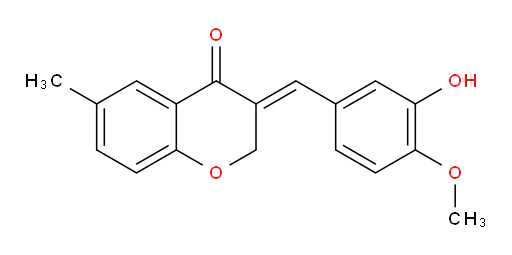 (3E)-2,3-Dihydro-3-[(3-hydroxy-4-methoxyphenyl)methylene]-6-methyl-4H-1-benzopyran-4-one (ACI)