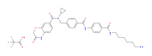 2H-1,4-Benzoxazine-7-carboxamide, N-[[4-[[[4-[[(6-aminohexyl)amino]carbonyl]phenyl]amino]carbonyl]phenyl]methyl]-N-cyclopropyl-3,4-dihydro-3-oxo-, 2,2,2-trifluoroacetate (1:1) (ACI)