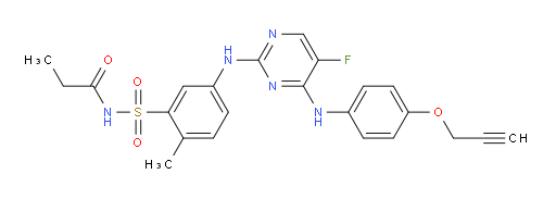5-Fluoro-N-(4-methyl-3-propionylaminosulfonylphenyl)-N′-[4-(prop-2-ynyloxy)phenyl]-2,4-pyrimidinediamine