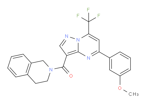 (3,4-Dihydro-2(1H)-isoquinolinyl)[5-(3-methoxyphenyl)-7-(trifluoromethyl)pyrazolo[1,5-a]pyrimidin-3-yl]methanone (ACI)