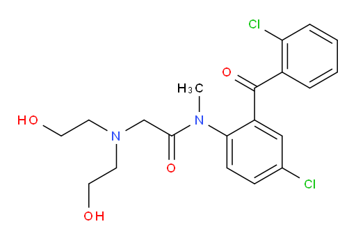 2-[Bis(2-hydroxyethyl)amino]-N-[4-chloro-2-(2-chlorobenzoyl)phenyl]-N-methylacetamide (ACI)