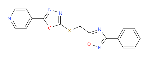4-[5-[[(3-Phenyl-1,2,4-oxadiazol-5-yl)methyl]thio]-1,3,4-oxadiazol-2-yl]pyridine (ACI)
