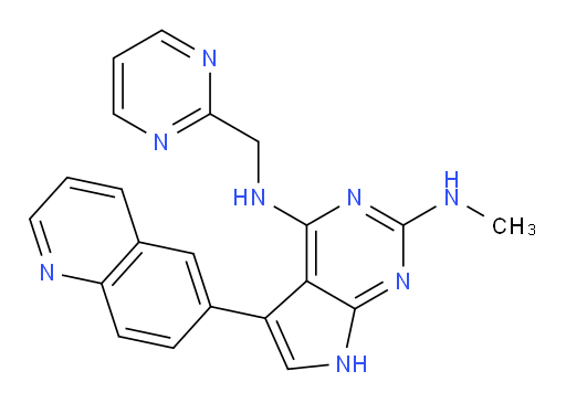 N2-Methyl-N4-(2-pyrimidinylmethyl)-5-(6-quinolinyl)-7H-pyrrolo[2,3-d]pyrimidine-2,4-diamine (ACI)