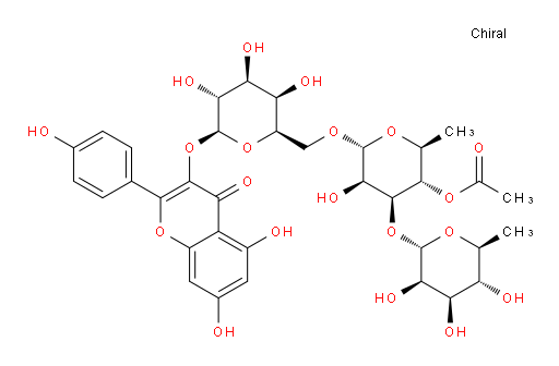 3-[(O-6-Deoxy-α-L-mannopyranosyl-(1→3)-O-4-O-acetyl-6-deoxy-α-L-mannopyranosyl-(1→6)-β-D-galactopyranosyl)oxy]-5,7-dihydroxy-2-(4-hydroxyphenyl)-4H-1-benzopyran-4-one (ACI)