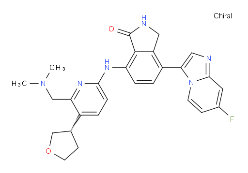 7-[[6-[(Dimethylamino)methyl]-5-[(3S)-tetrahydro-3-furanyl]-2-pyridinyl]amino]-4-(7-fluoroimidazo[1,2-a]pyridin-3-yl)-2,3-dihydro-1H-isoindol-1-one (ACI)