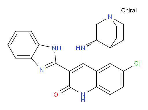 4-[((3S)-1-Azabicyclo[2.2.2]oct-3-yl)amino]-3-(1H-benzimidazol-2-yl)-6-chloroquinolin-2(1H)-one