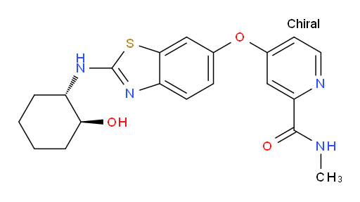 4-[[2-[[(1S,2S)-2-Hydroxycyclohexyl]amino]-6-benzothiazolyl]oxy]-N-methyl-2-pyridinecarboxamide (ACI)