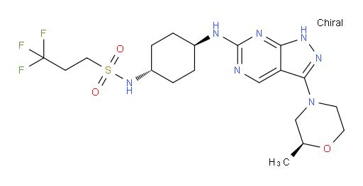 3,3,3-Trifluoro-N-[trans-4-[[3-[(2S)-2-methyl-4-morpholinyl]-1H-pyrazolo[3,4-d]pyrimidin-6-yl]amino]cyclohexyl]-1-propanesulfonamide (ACI)