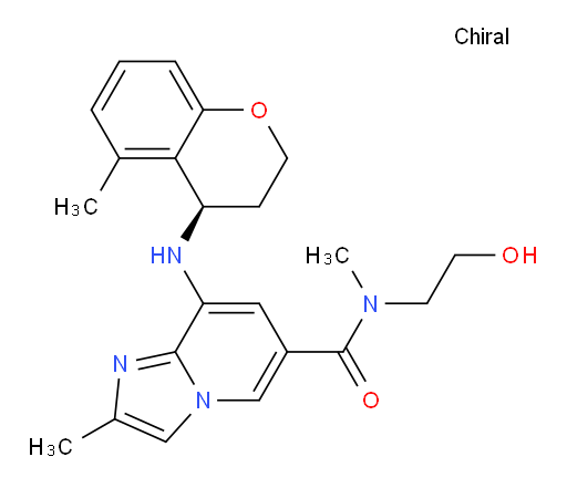 8-[[(4R)-3,4-Dihydro-5-methyl-2H-1-benzopyran-4-yl]amino]-N-(2-hydroxyethyl)-N,2-dimethylimidazo[1,2-a]pyridine-6-carboxamide (ACI)