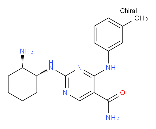 2-[[(1R,2S)-2-Aminocyclohexyl]amino]-4-[(3-methylphenyl)amino]-5-pyrimidinecarboxamide (ACI)