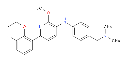 6-(2,3-Dihydro-1,4-benzodioxin-5-yl)-N-[4-[(dimethylamino)methyl]phenyl]-2-methoxy-3-pyridinamine (ACI)