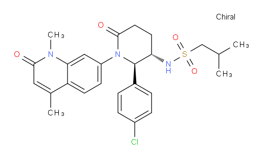 N-[(2R,3S)-2-(4-Chlorophenyl)-1-(1,2-dihydro-1,4-dimethyl-2-oxo-7-quinolinyl)-6-oxo-3-piperidinyl]-2-methyl-1-propanesulfonamide (ACI)