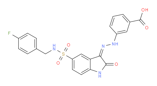 3-[(2Z)-2-[5-[[[(4-Fluorophenyl)methyl]amino]sulfonyl]-1,2-dihydro-2-oxo-3H-indol-3-ylidene]hydrazinyl]benzoic acid (ACI)