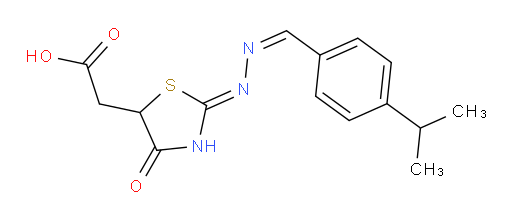 (2Z)-2-[(2Z)-2-[[4-(1-Methylethyl)phenyl]methylene]hydrazinylidene]-4-oxo-5-thiazolidineacetic acid (ACI)