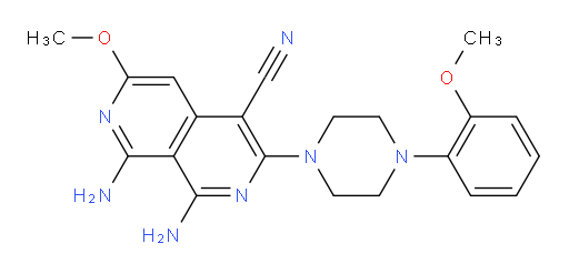1,8-Diamino-6-methoxy-3-[4-(2-methoxyphenyl)-1-piperazinyl]-2,7-naphthyridine-4-carbonitrile (ACI)