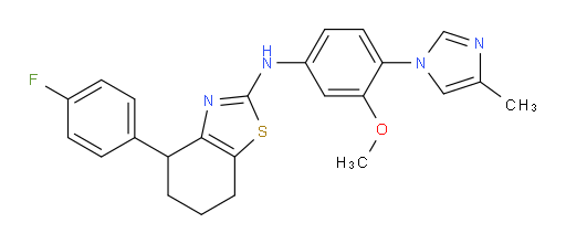4-(4-Fluorophenyl)-4,5,6,7-tetrahydro-N-[3-methoxy-4-(4-methyl-1H-imidazol-1-yl)phenyl]-2-benzothiazolamine (ACI)