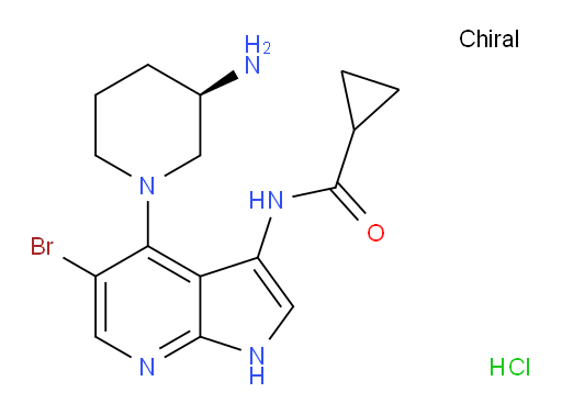 Cyclopropanecarboxamide, N-[4-[(3R)-3-amino-1-piperidinyl]-5-bromo-1H-pyrrolo[2,3-b]pyridin-3-yl]-, hydrochloride (1:1) (ACI)