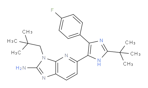 5-[2-(1,1-Dimethylethyl)-4-(4-fluorophenyl)-1H-imidazol-5-yl]-3-(2,2-dimethylpropyl)-3H-imidazo[4,5-b]pyridin-2-amine (ACI)