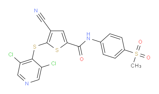 4-Cyano-5-[(3,5-dichloro-4-pyridinyl)thio]-N-[4-(methylsulfonyl)phenyl]-2-thiophenecarboxamide (ACI)