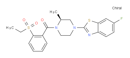 [2-(Ethylsulfonyl)phenyl][(2S)-4-(6-fluoro-2-benzothiazolyl)-2-methyl-1-piperazinyl]methanone (ACI)
