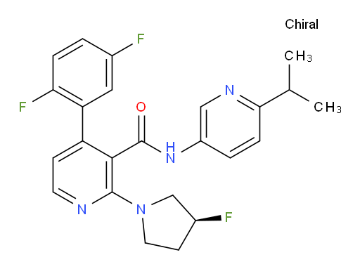 4-(2,5-Difluorophenyl)-2-[(3S)-3-fluoro-1-pyrrolidinyl]-N-[6-(1-methylethyl)-3-pyridinyl]-3-pyridinecarboxamide (ACI)