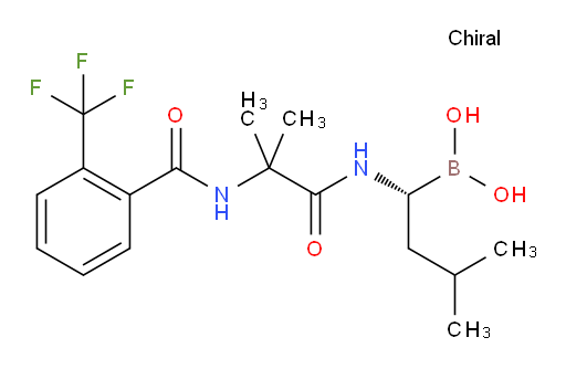 B-[(1R)-3-Methyl-1-[[2-methyl-1-oxo-2-[[2-(trifluoromethyl)benzoyl]amino]propyl]amino]butyl]boronic acid (ACI)