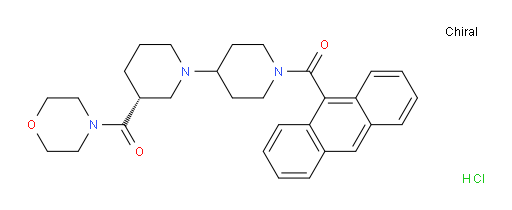 Morpholine, 4-[[(3R)-1′-(9-anthracenylcarbonyl)[1,4′-bipiperidin]-3-yl]carbonyl]-, monohydrochloride (9CI)