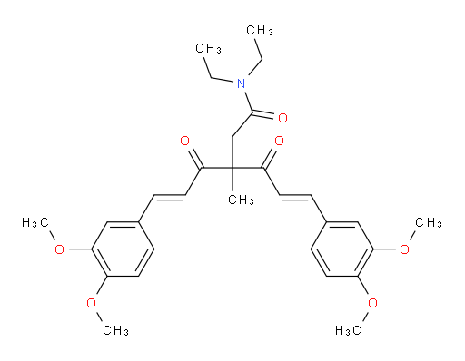 (5E)-6-(3,4-Dimethoxyphenyl)-3-[(2E)-3-(3,4-dimethoxyphenyl)-1-oxo-2-propen-1-yl]-N,N-diethyl-3-methyl-4-oxo-5-hexenamide (ACI)