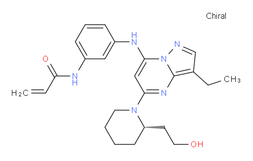 N-[3-[[3-Ethyl-5-[(2S)-2-(2-hydroxyethyl)-1-piperidinyl]pyrazolo[1,5-a]pyrimidin-7-yl]amino]phenyl]-2-propenamide (ACI)
