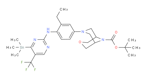 tert-butyl 7-(3-ethyl-4-((5-(trifluoromethyl)-4-(trimethylstannyl)pyrimidin-2-yl)amino)phenyl)-3-oxa-7,9-diazabicyclo[3.3.1]nonane-9-carboxylate