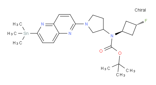 tert-butyl ((1r,3r)-3-fluorocyclobutyl)(1-(6-(trimethylstannyl)-1,5-naphthyridin-2-yl)pyrrolidin-3-yl)carbamate